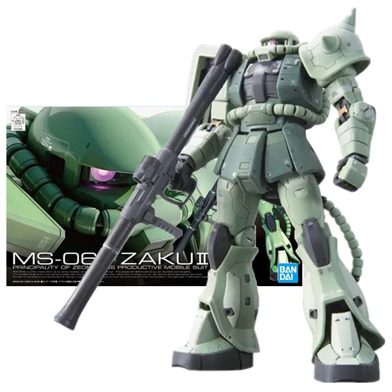 

Bandai Figure Gundam Model Kit Anime Figures RG MS-06F Zaku 2 Mobile Suit Gunpla Action Figure Toys For Boys Children's Gifts