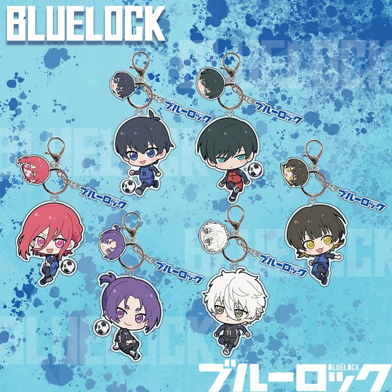 Blue Lock Acrylic Keychain Bachira Meguru Itoshi Rin Isagi Yoichi Chigiri Hyoma Football‑themed Ornament Cartoon Hanging Charm