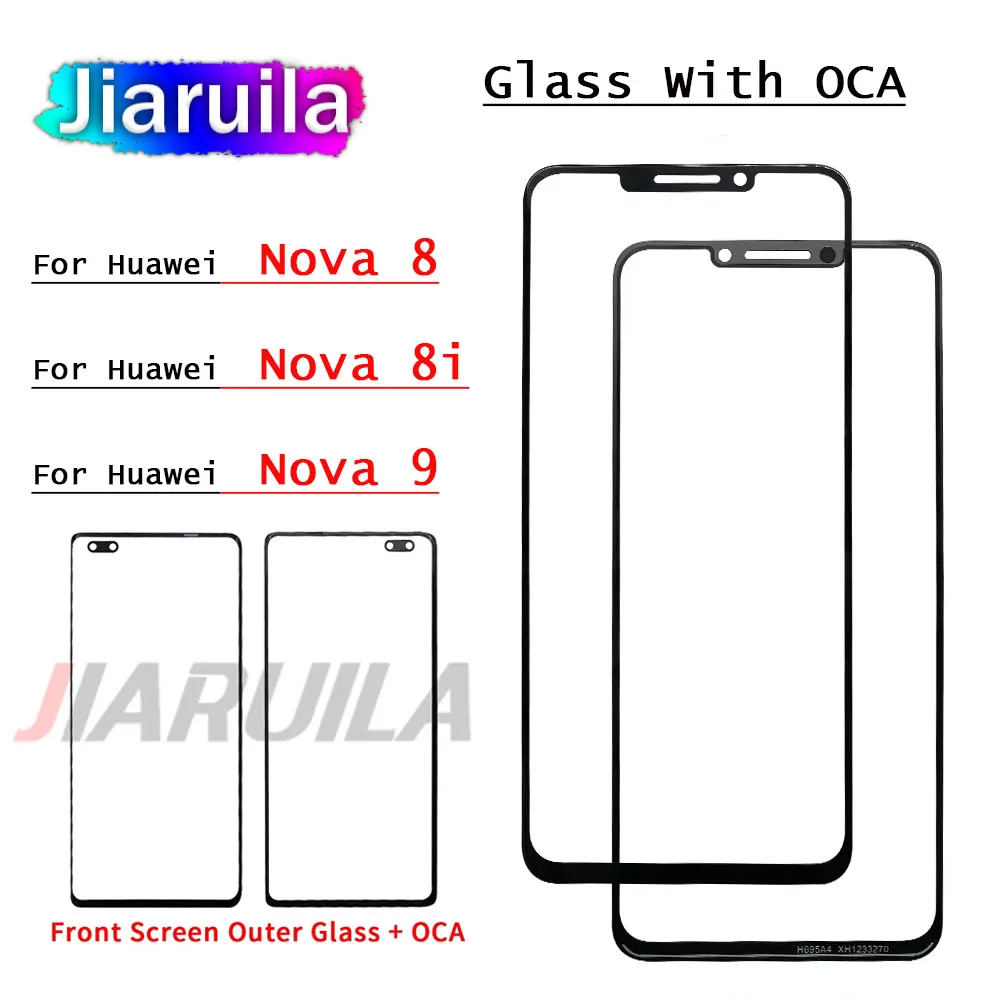 Outer Glass With OCA Film For Huawei Nova 8 9 Se Pro Y60 Y61 Y70 Plus Y71 Y72 Y90 Touch Screen Front Outer Panel Glass Display