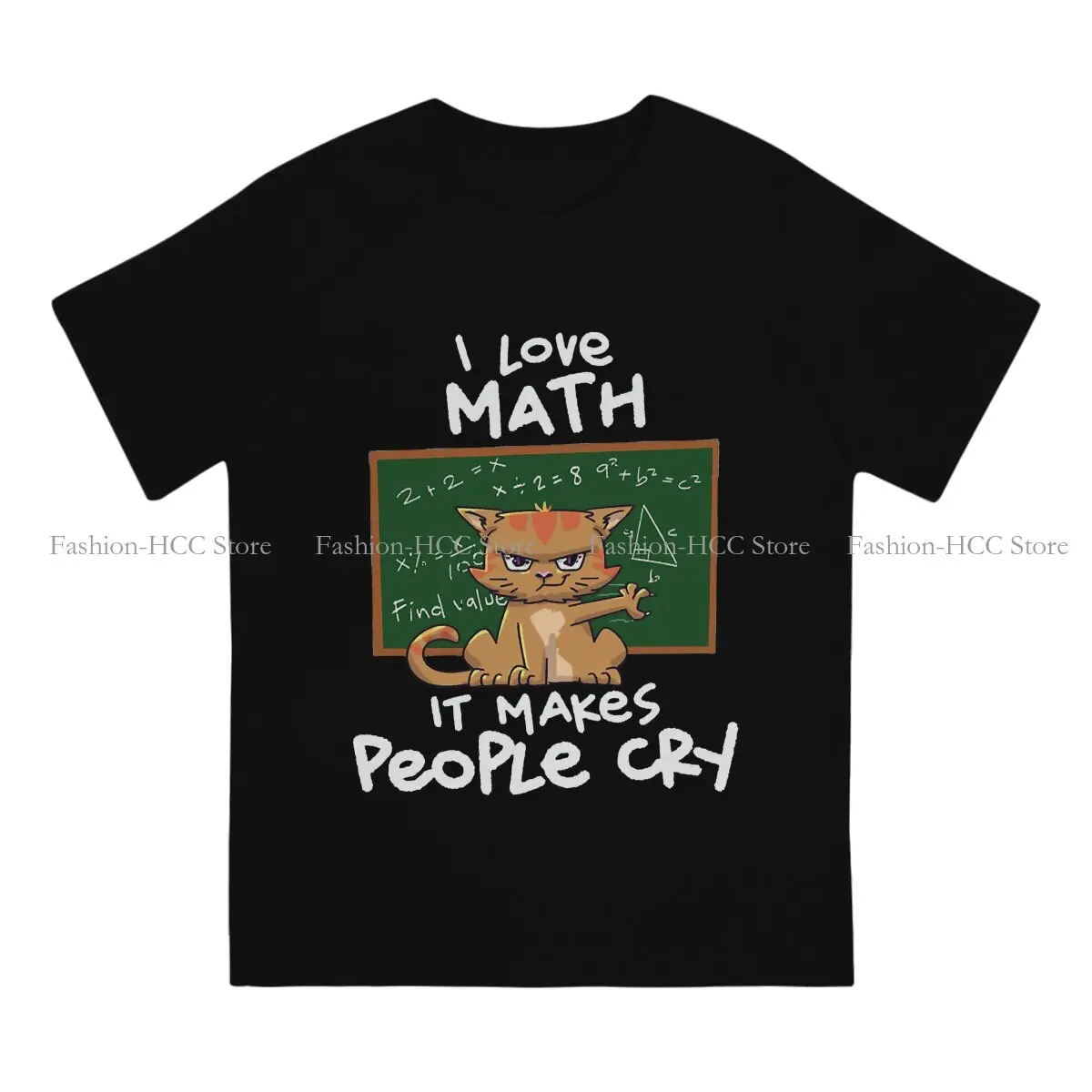 Humor TShirt for Men Cat Lover I Math Teacher I Love Math It Makes Humor Leisure Tee T Shirt Novelty Trendy Fluffy