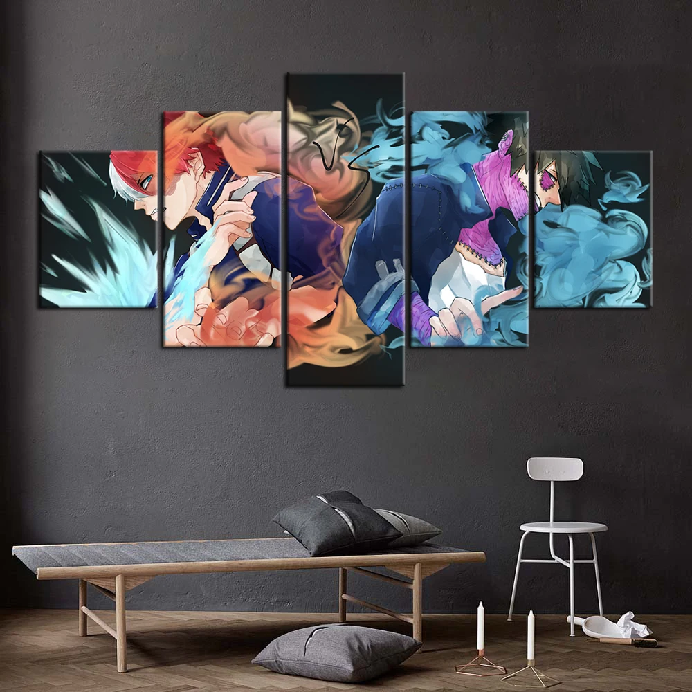 5 Pieces Anime Poster My Hero Academia Canvas Art Paint By Numbers Wall Stickers Murals Oil Painting