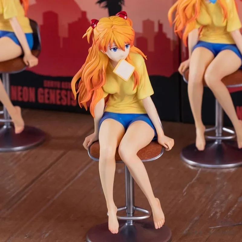 Animeneon Genesis Evangelion Asuka Langley Action Figure - Soryu Desktop Decor Colecionável Anime Boneca Brinquedo Presentes de Natal