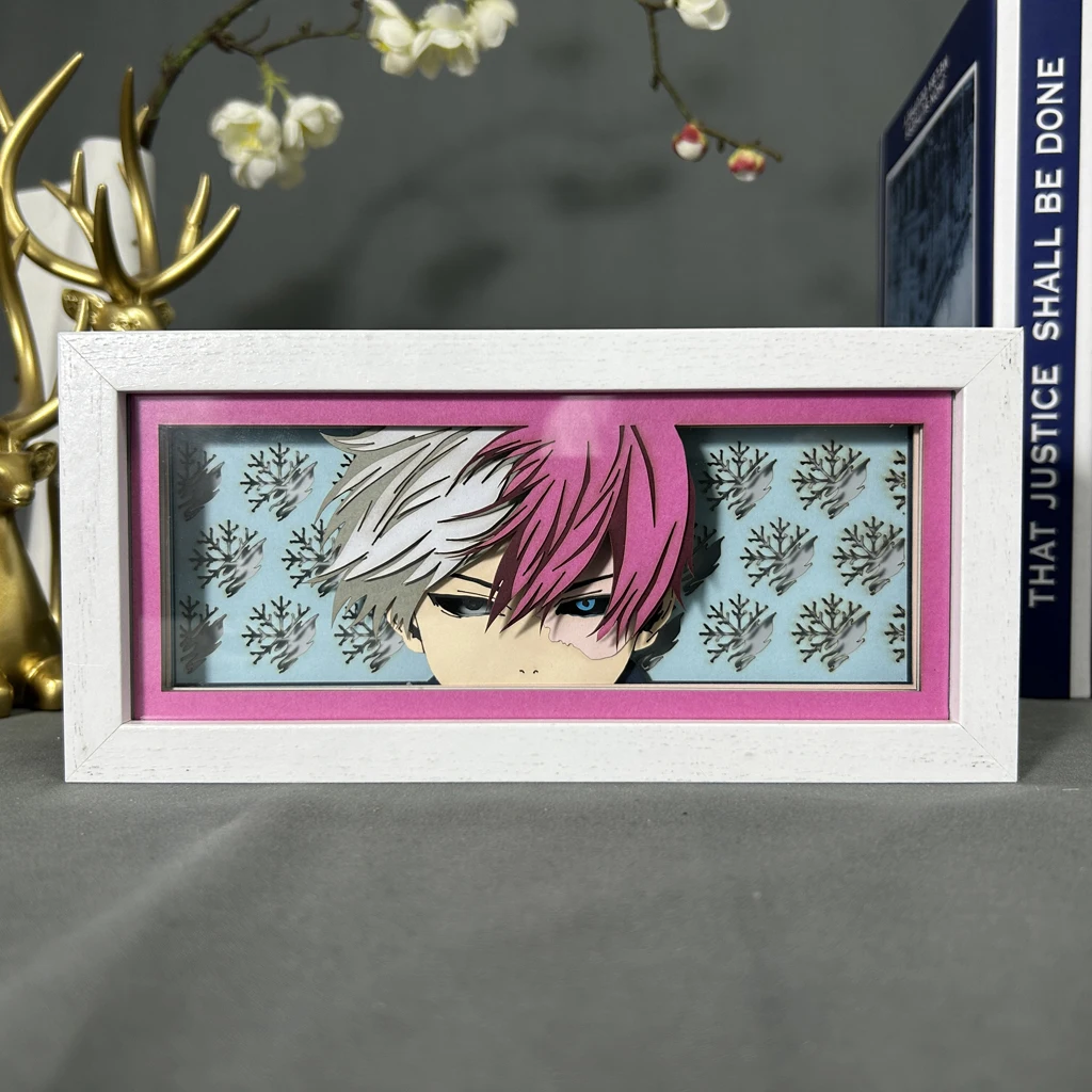 Anime Stimmung Licht mein Held Akademie Shoto Todoroki Auge Gesicht führte Lampe für Spielzimmer Dekoration Manga 3D Paper cut Geburtstags geschenke