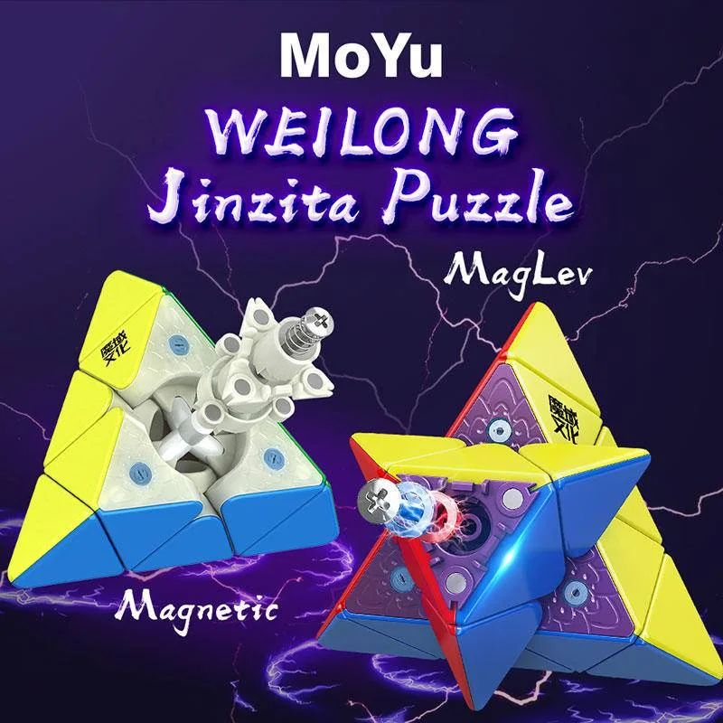 MOYU Weilong Pyraminx Maglev cubo mágico magnético de velocidad rompecabezas profesional juguetes Weilong Maglev pirámide regalos para niños