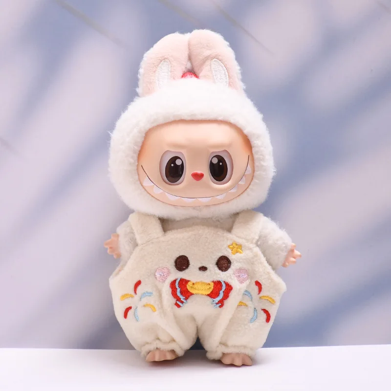 Ubranka dla lalek Labubu V1 V2 V3, ozdoby, stroje świąteczne, czapki świętego Mikołaja, ogrodniczki, przebrania, akcesoria dla lalek.