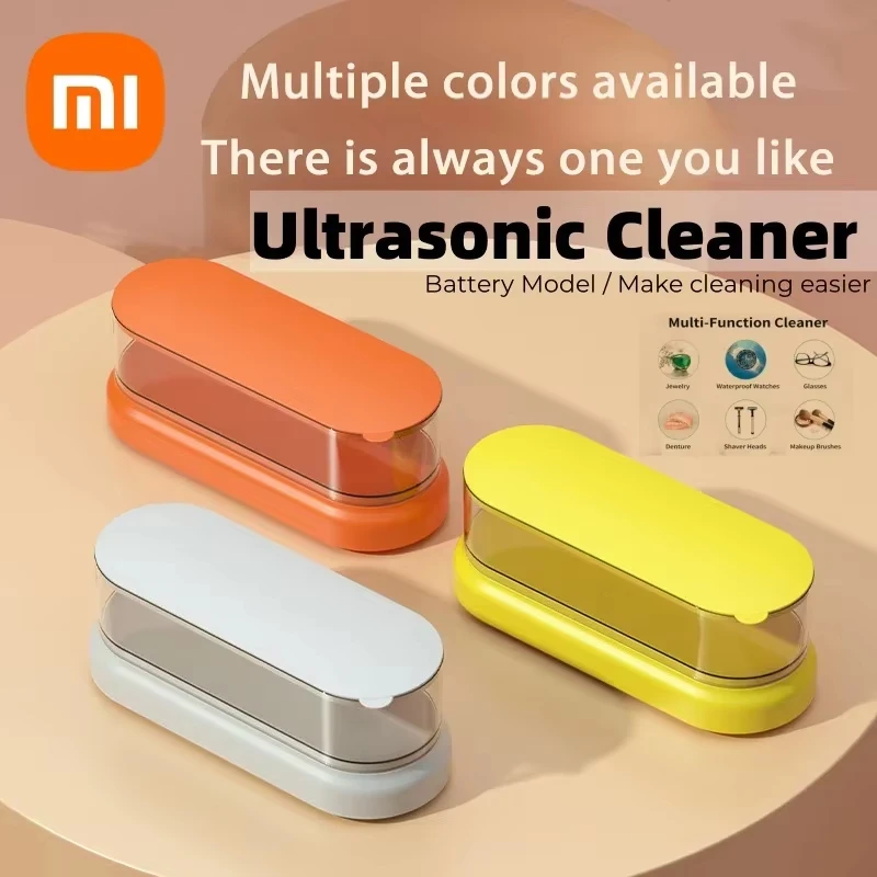 Xiaomi 50khz Ultrasonic Cleaner Portable Intelligent Multifunctional Transparent Cleaning Machine Jewelry Rings Glasses Watches