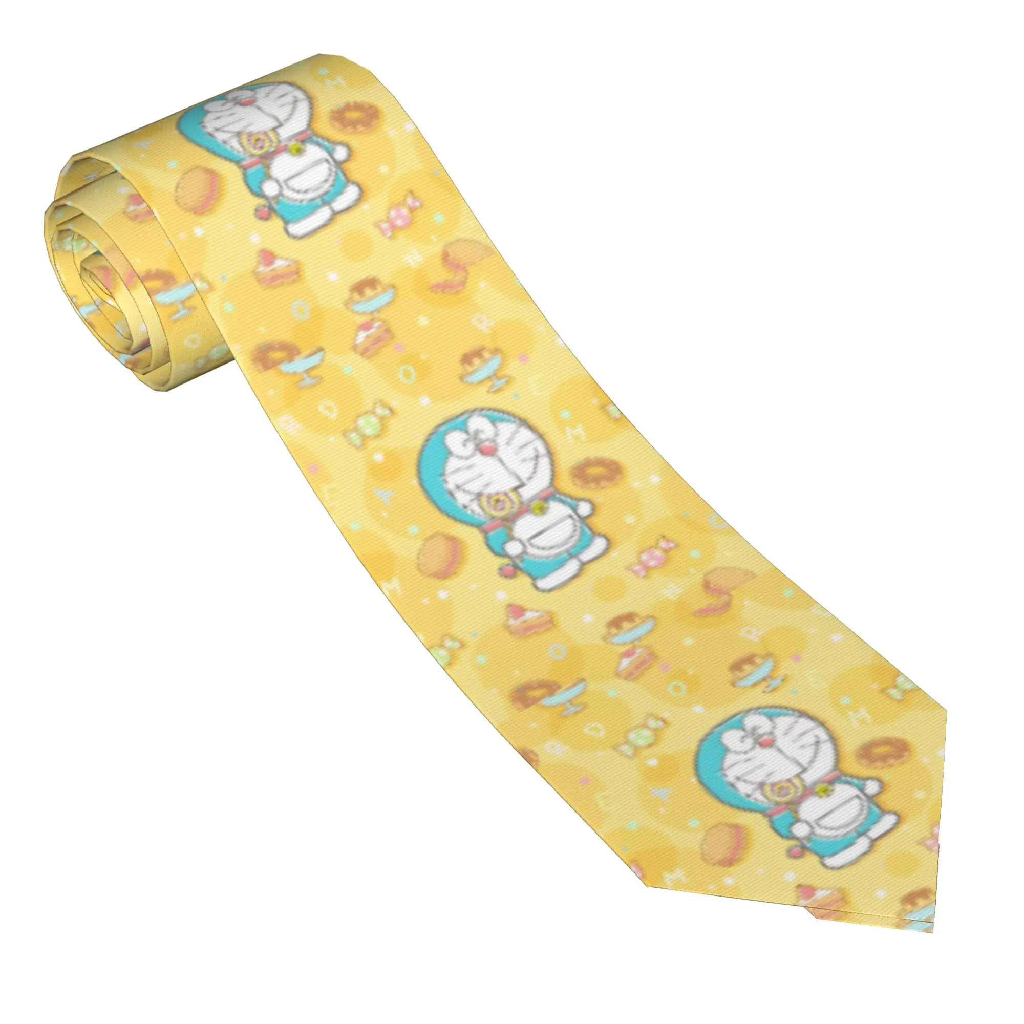 D-Doraemons Cartoon Necktie Men Fashion Polyester 8 cm Narrow Neck Tie  for Mens Accessories Gravatas Wedding Office