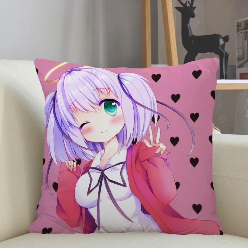 Bokusatsu Tenshi Dokuro-chan Pillowcase Home Decoration 45x45cm Zipper Square Pillowcase Throw Pillow Cover Drop Shipping 04.24