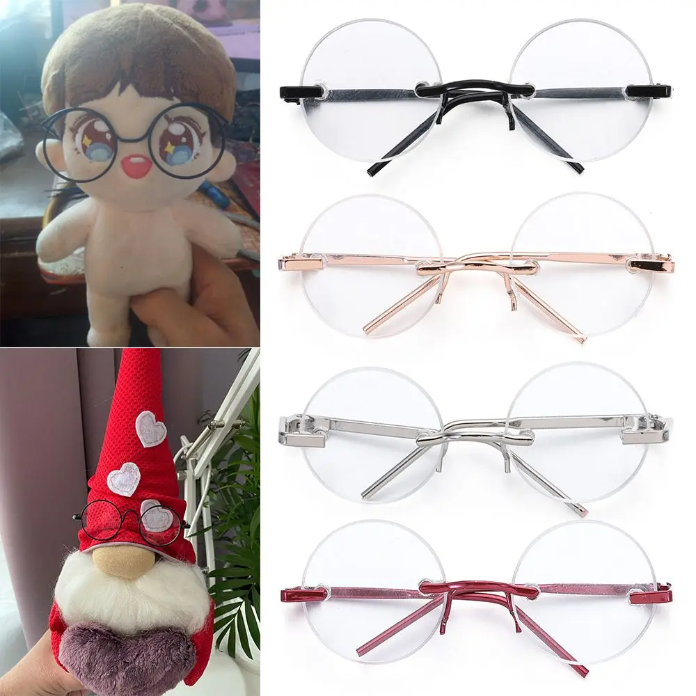 Fashion Glasses Clothes For 1/4 Dolls Cute Round Frame Plush Doll Eyeglasses 1/6 1/12 BJD Dolls Mini Plush Animals Accessories