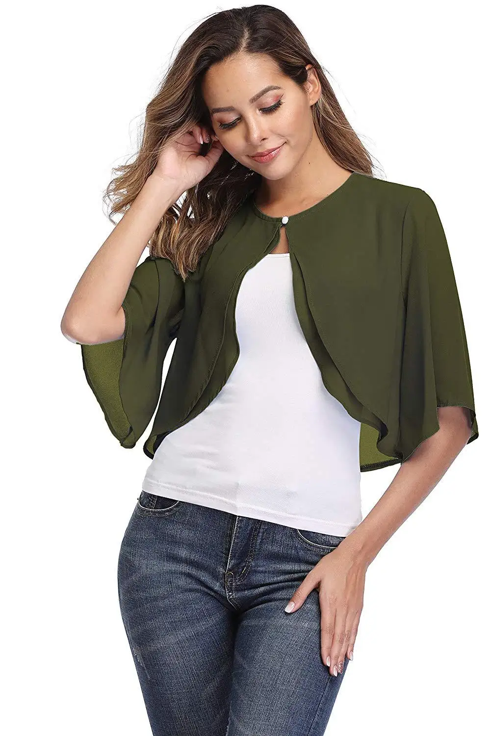 Cardigan short-sleeved chiffon cardigan sun shawl fashion cover shawl coat women all over the coat air conditioning shirt