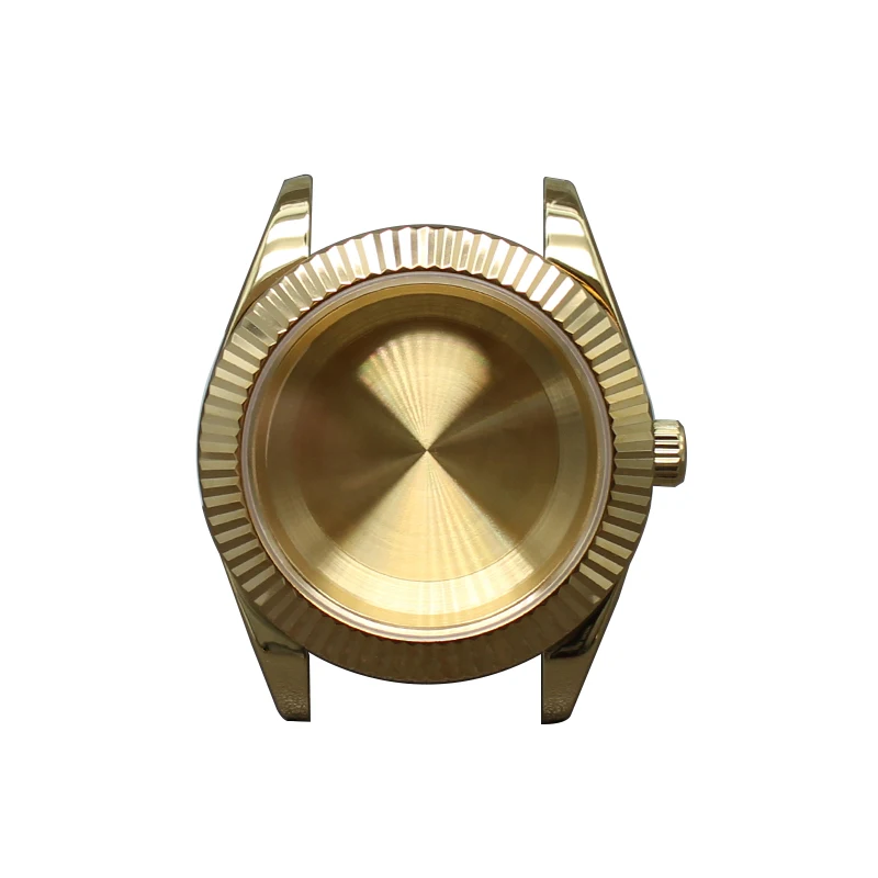 36mm 40mm Gold Luxury Men's Fluted Watch Case Sapphire Fit Seiko NH35 NH36 NH34 NH38 4R36 Miyota 8215 8205 Movement 28.5mm Dial