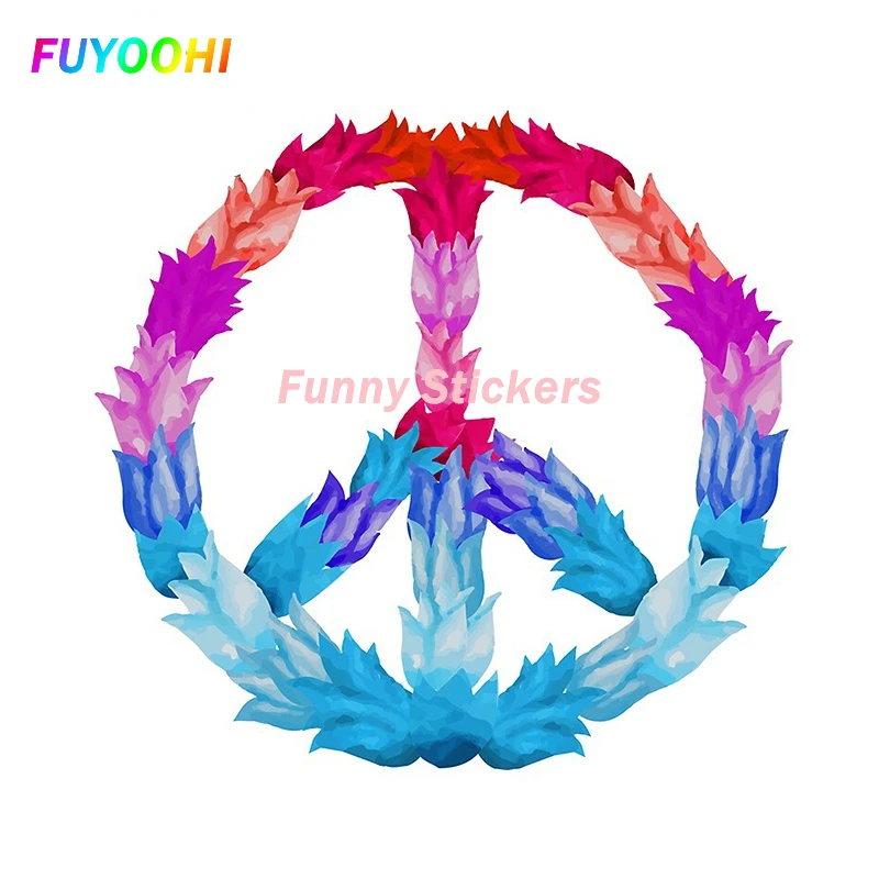 FUYOOHI Play Stickers Personality PEACE Sign Bumper Sticker Anti-nuclear War Cartoon Logo Body Decoration Pvc Car Sticker Decals