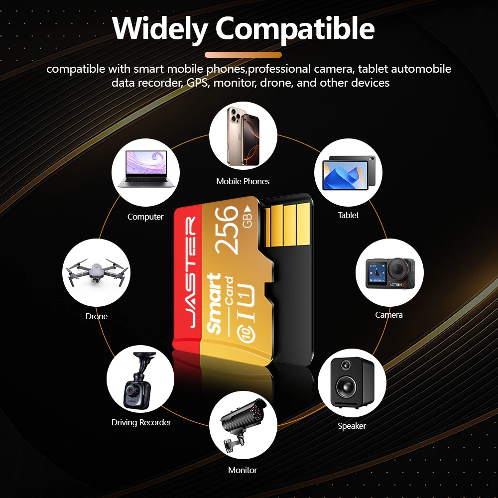 Jaster classe 10 cartão sd dourado 64gb cartão de memória de leitura de alta velocidade 32gb mini cartão tf 16gb 8g para nintendo switch cartão de memória flash