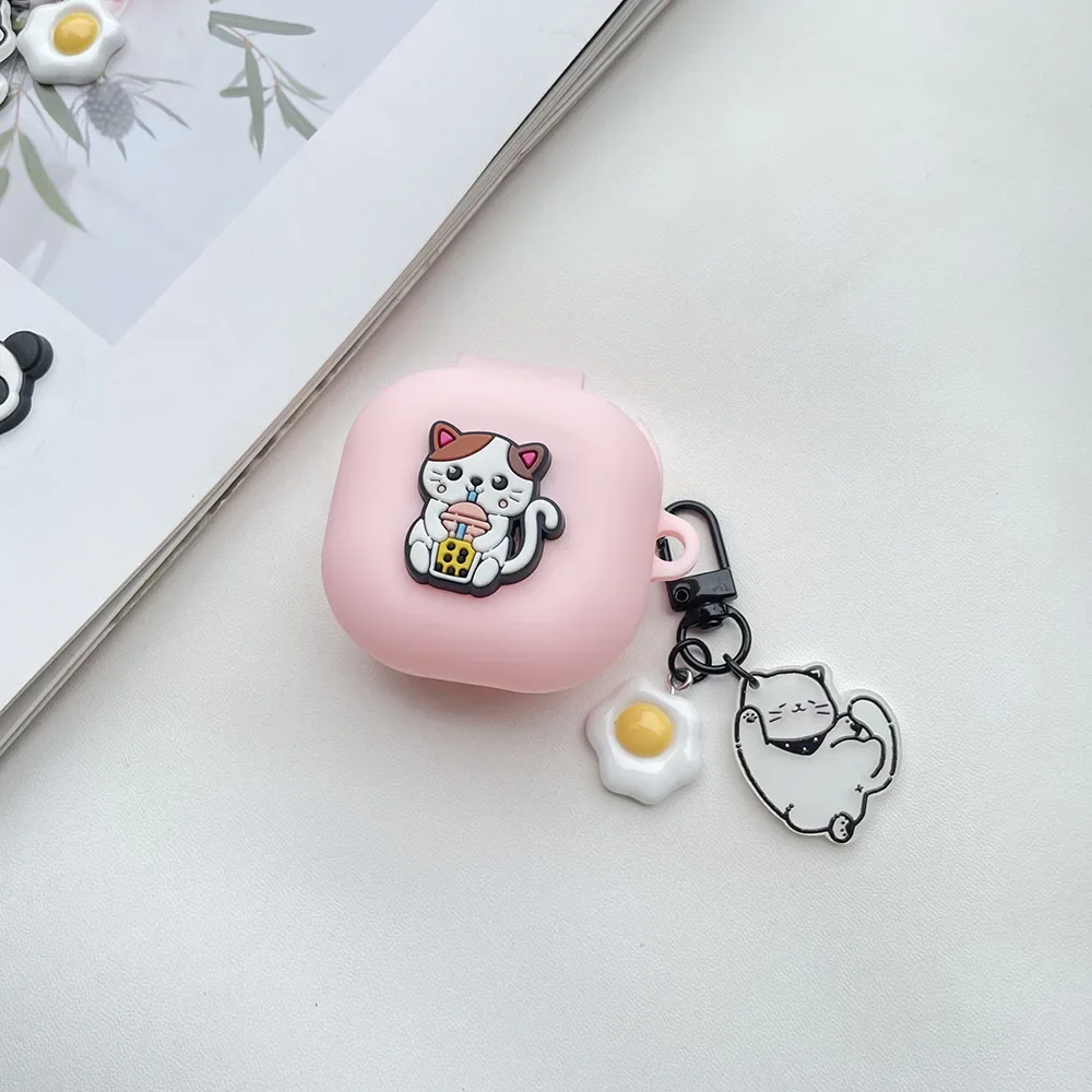 Чехол с милой пандой для JBL LIVE PRO +, мультяшный чехол для JBL Live Free2, силиконовый чехол для наушников с брелоком для JBL Live Pro2