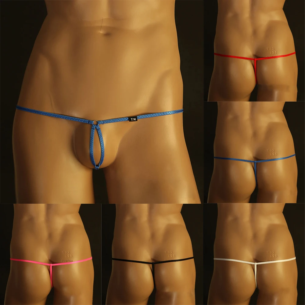 Sexy Men Ultra-Thin G-String Breathable Underwear Solid T-Back Briefs Male Low Rise Bikini Seamless Thongs Elastic Underpants