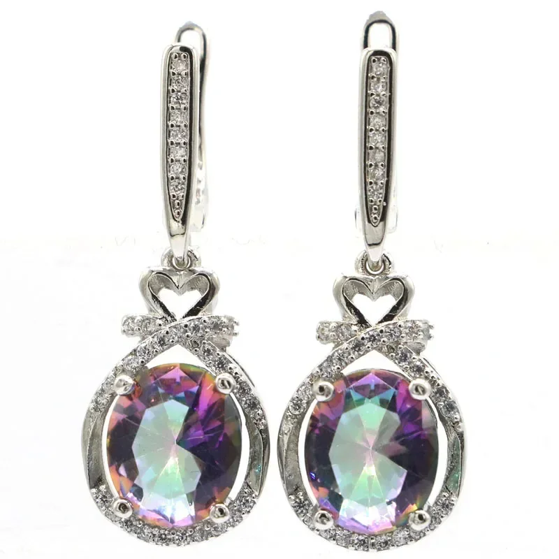 

7g Customized 925 SOLID STERLING SILVER Earrings Green Peridot Fire Rainbow Mystic Topaz Real Ruby Emerald Sapphire White CZ