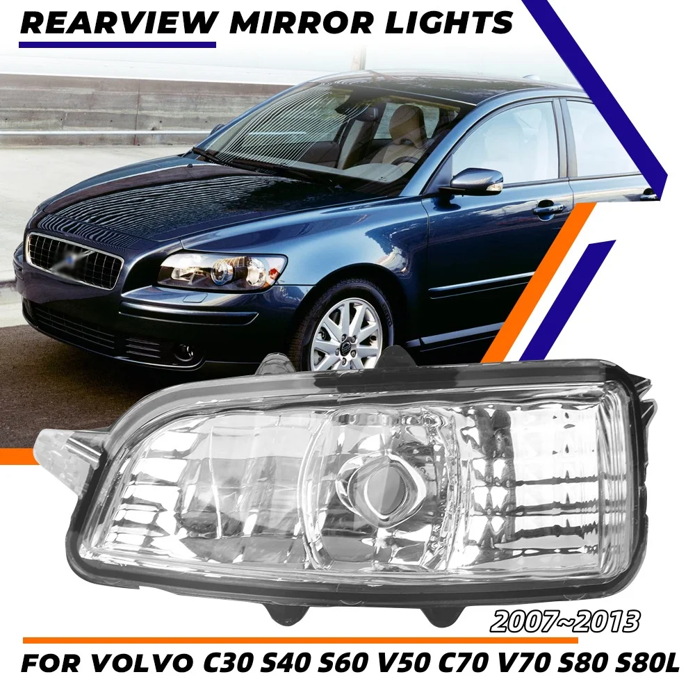 

Car Reaview Mirror Turn Signal Light Blinker Indicator Lamp No Bulb For VOLVO C30 S40 S60 V50 C70 V70 S80 S80L 2007-2013