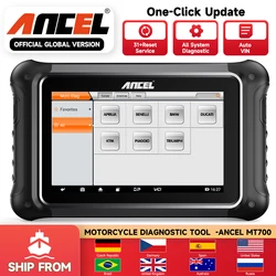 ANCEL MT700 OBD2 Motorcycle Scanner Full System Diagnostic Tool  Oil Rest ABS Bleeding ECU Coding Active Test for Motorcycle