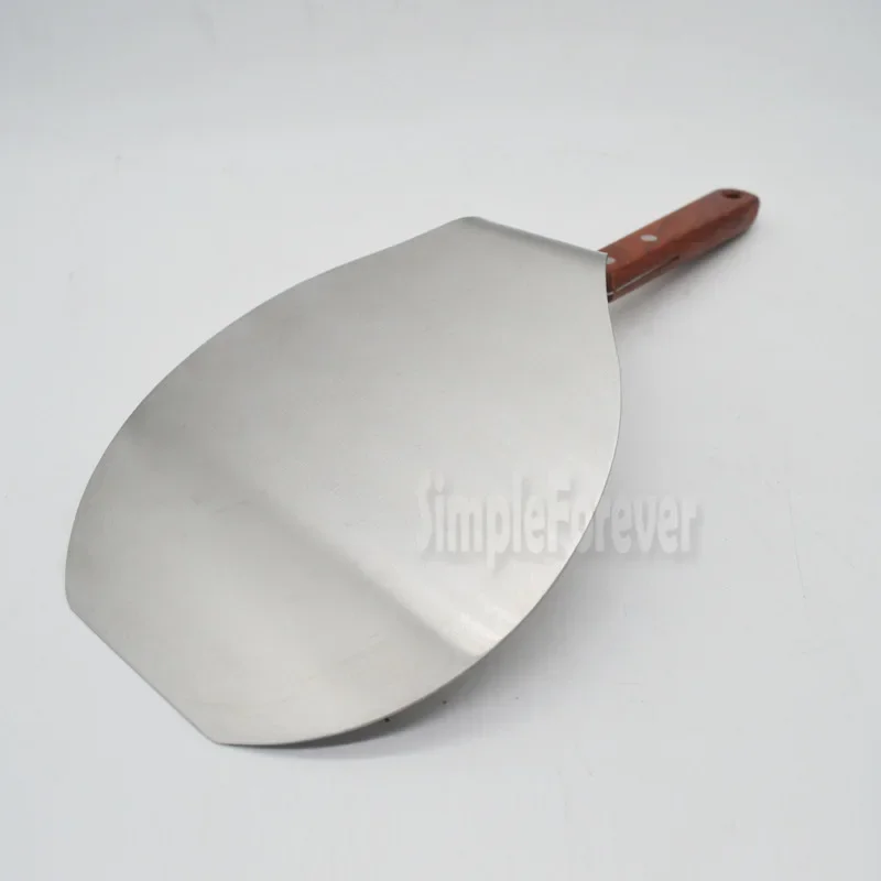 Fast Shipping  Christmas Supplies Wood Handle Stainless Steel Cake Lifter Cake Pizza Server Cookie Spatula Big Pizza Shovel