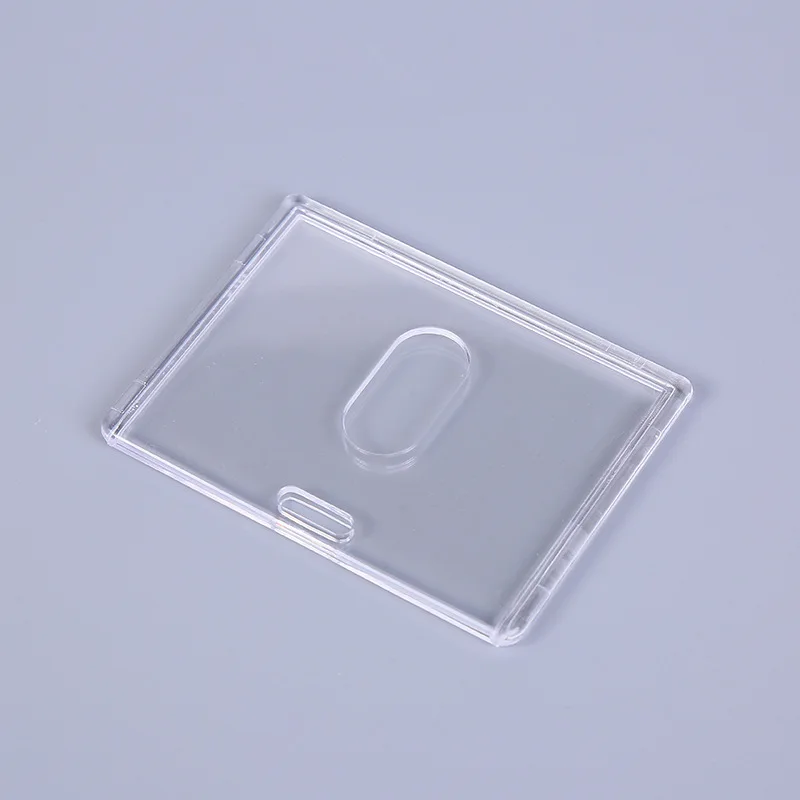 Funda transparente de doble cara para tarjetas de trabajo, funda de plástico acrílico para tarjetas de identificación, soporte para tarjetas de