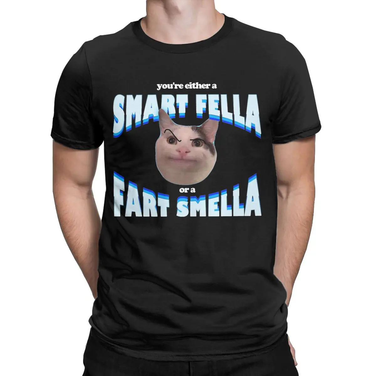 Summer You're Either A Smart Fella Or A Fart Smella for Men Women T Shirt Retro Cartoon Funny Tees T-Shirt Pure Cotton Clothing