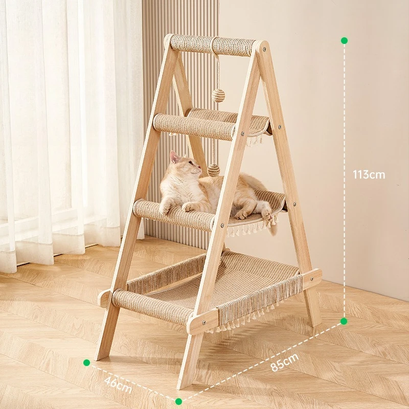 Multi layer hammock cat climbing frame, jute blanket hammock, multi-layer cat bed, cat scratch ball, cat scratch column