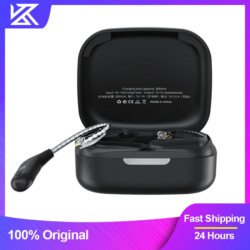 

KZ AZ09 Wireless Upgrade Cable Bluetooth-compatible 5.2 HIFI Wireless Ear Hook C PIN Connector With Charging Case