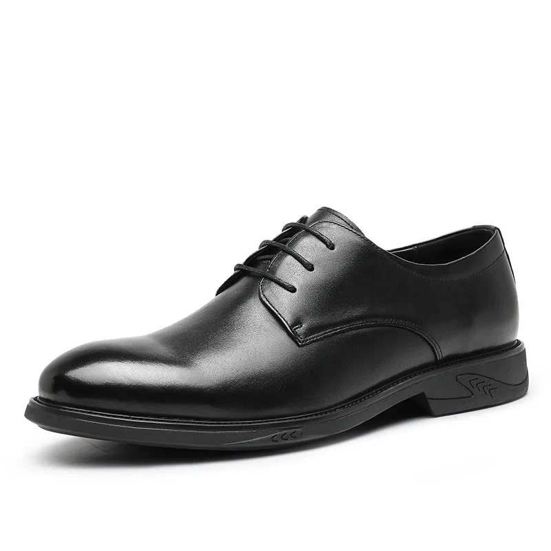 

Desai Men's Shoes Business Elegant Gentlemen's Shoes Lace up Simple Leather Shoes British Fashion Top Layer Cowhide Formal