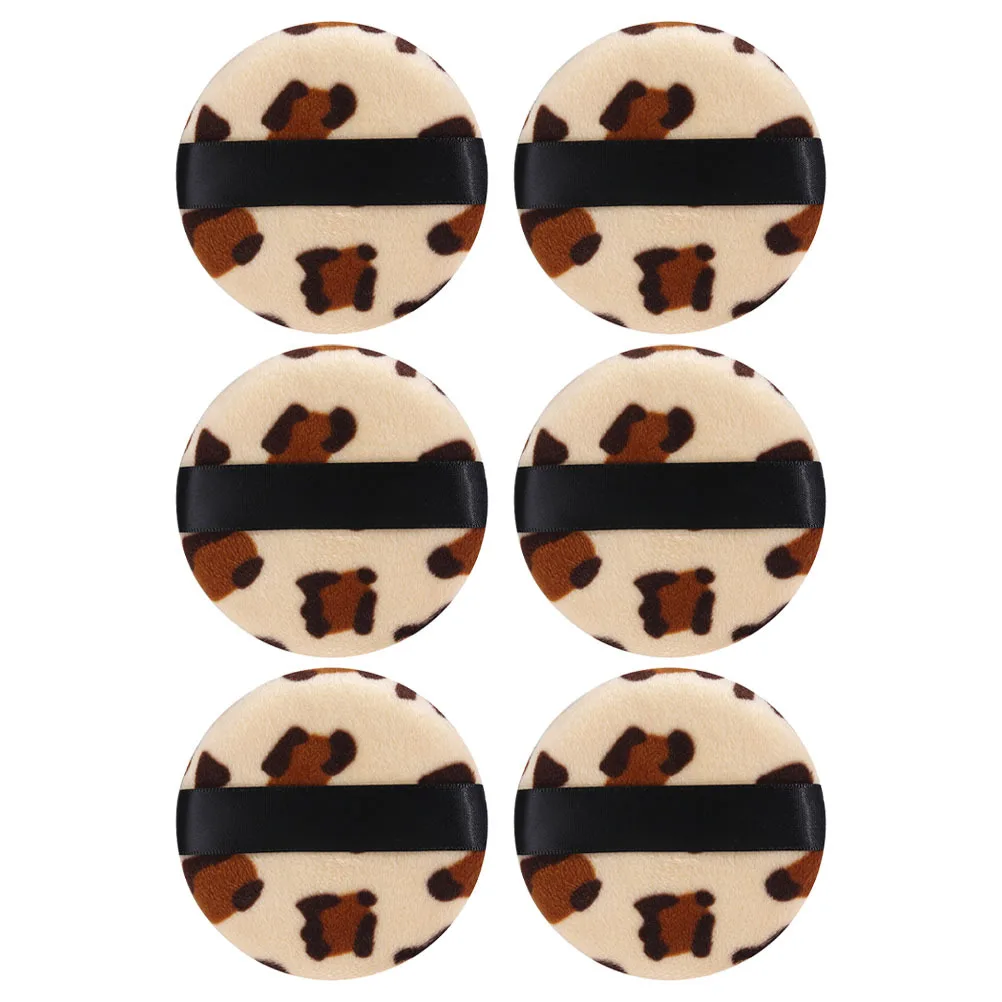 6 stuks grote ronde poeder zachte wasbare bladerdeeg voor gezichtsmake-up kussen crème blozen foundation losse poederdons