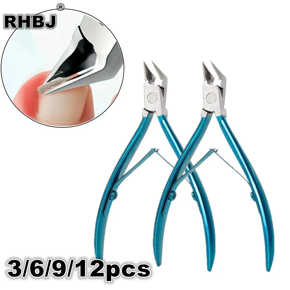 3/6/9/12pcs Professional Stainless Steel Nail Nipper Clipper for Manicure Pedicure Cuticle Trimmer Plier Cutter Nail Art Tools