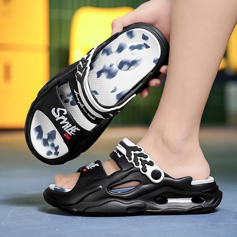 YRZL Men Slippers 2024 Summer New Platform Slides Sandals EVA Soft-sole Indoor Outdoor Beach Shoes Women Size 36-45 Mens Shoes