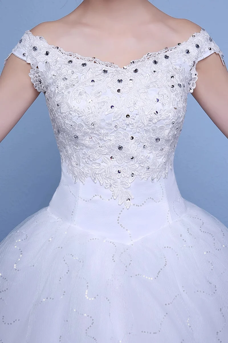 XXN-049 # فستان الزفاف الدانتيل يصل 2025 جديد الزفاف الأبيض الأحمر رخيصة بالجملة التجزئة الكرة ثوب تخصيص مجاني للحزب أحجام كبيرة #3