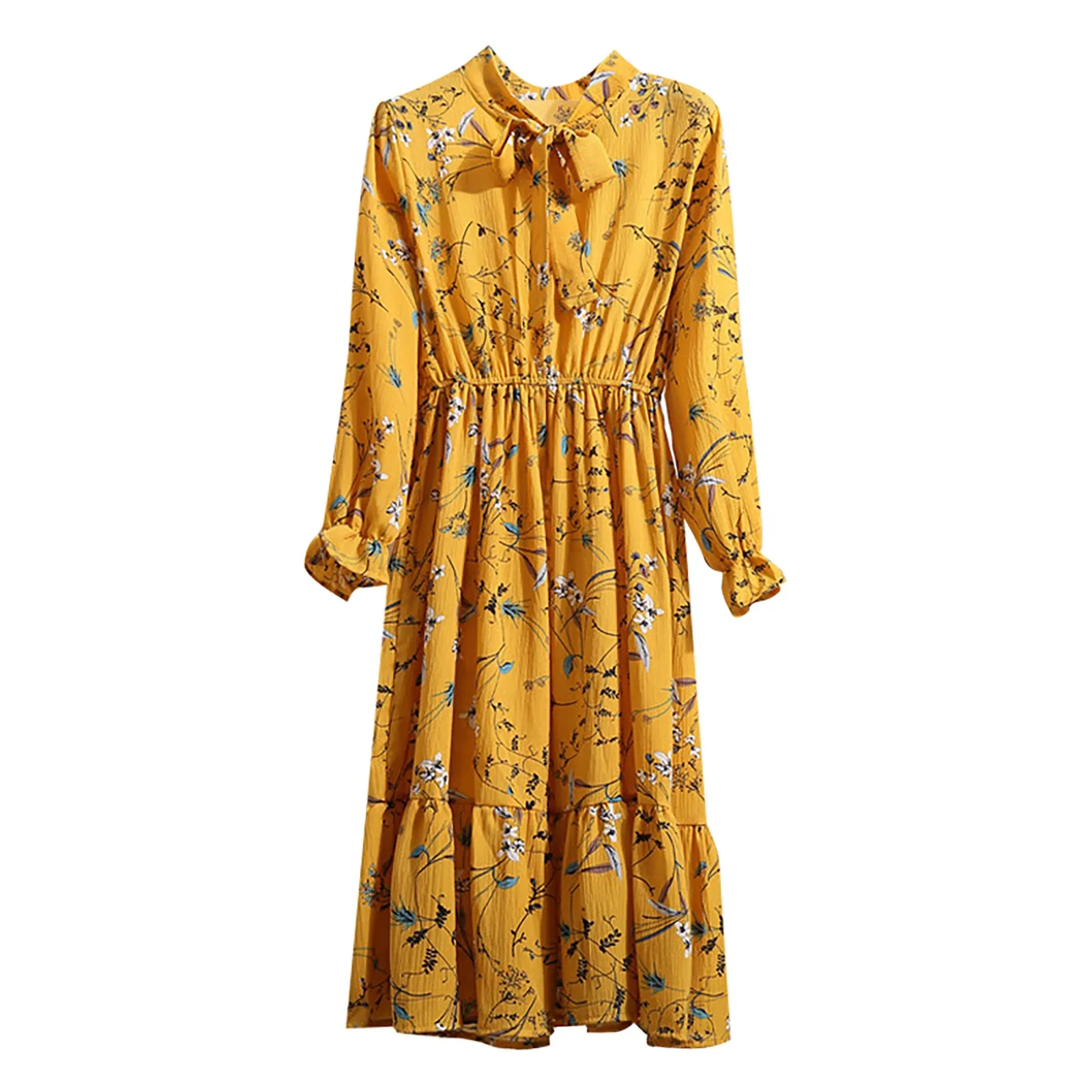 

Spring Summer Women Maxi Dresses Full Sleeve O-Neck Ohe Beach Party Long Dress Female Fashion Vintage Printed Dress Vestidos