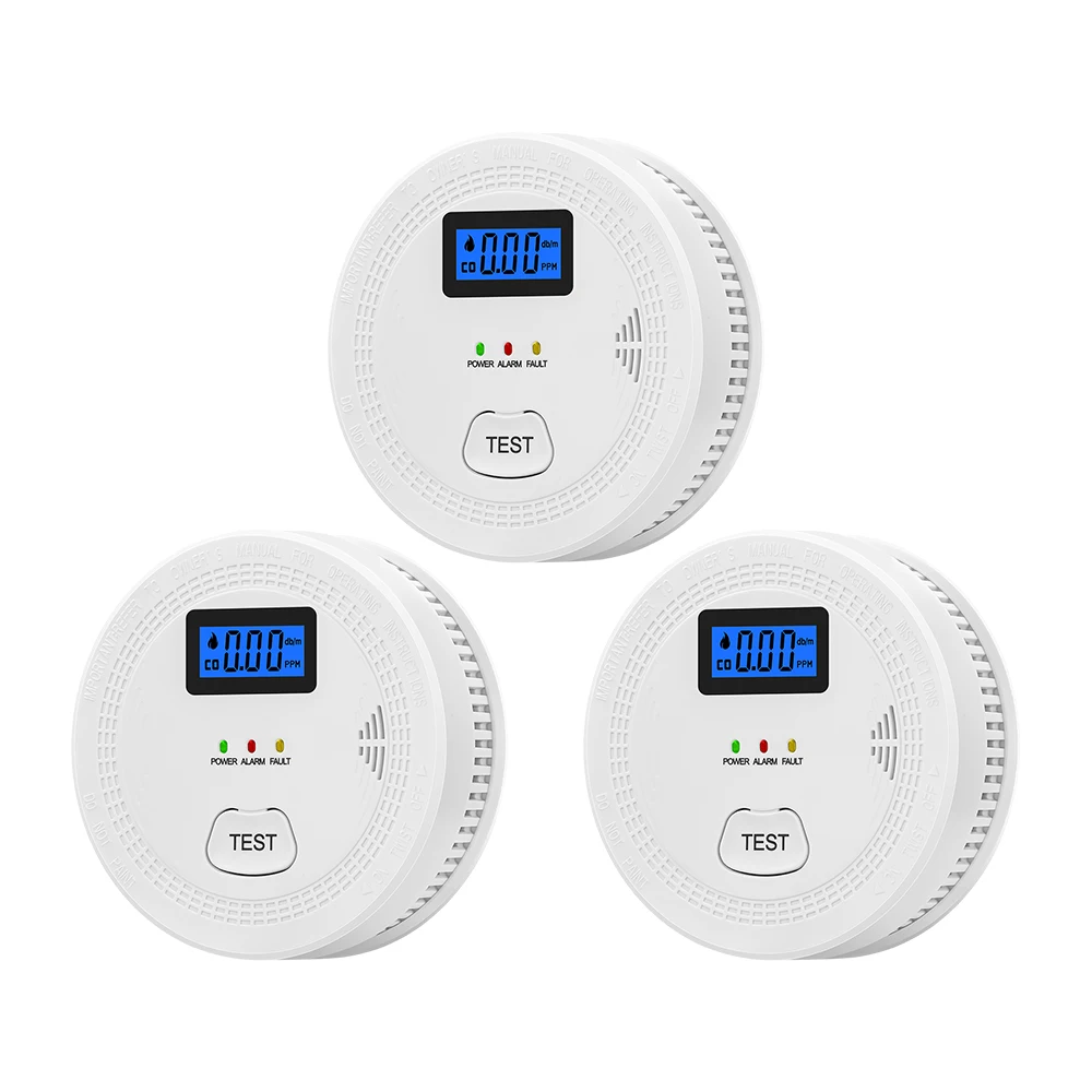 Smoke and Carbon Monoxide Detector Sensors Smart Smoke Detector Sound Light Alarm Ant-RFI Automatic Warning Smoke Alarm Detector
