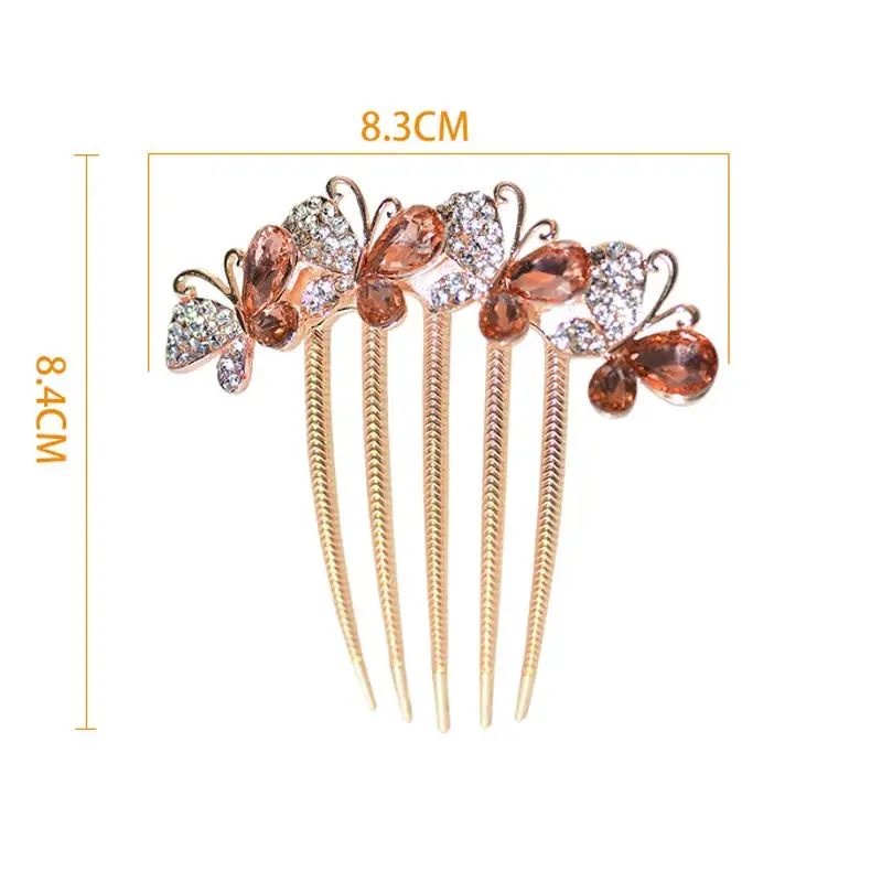 Rhinestone Hair Comb Butterfly Hairpin Women\'s Fashion Retro Luxury Hair Accessories