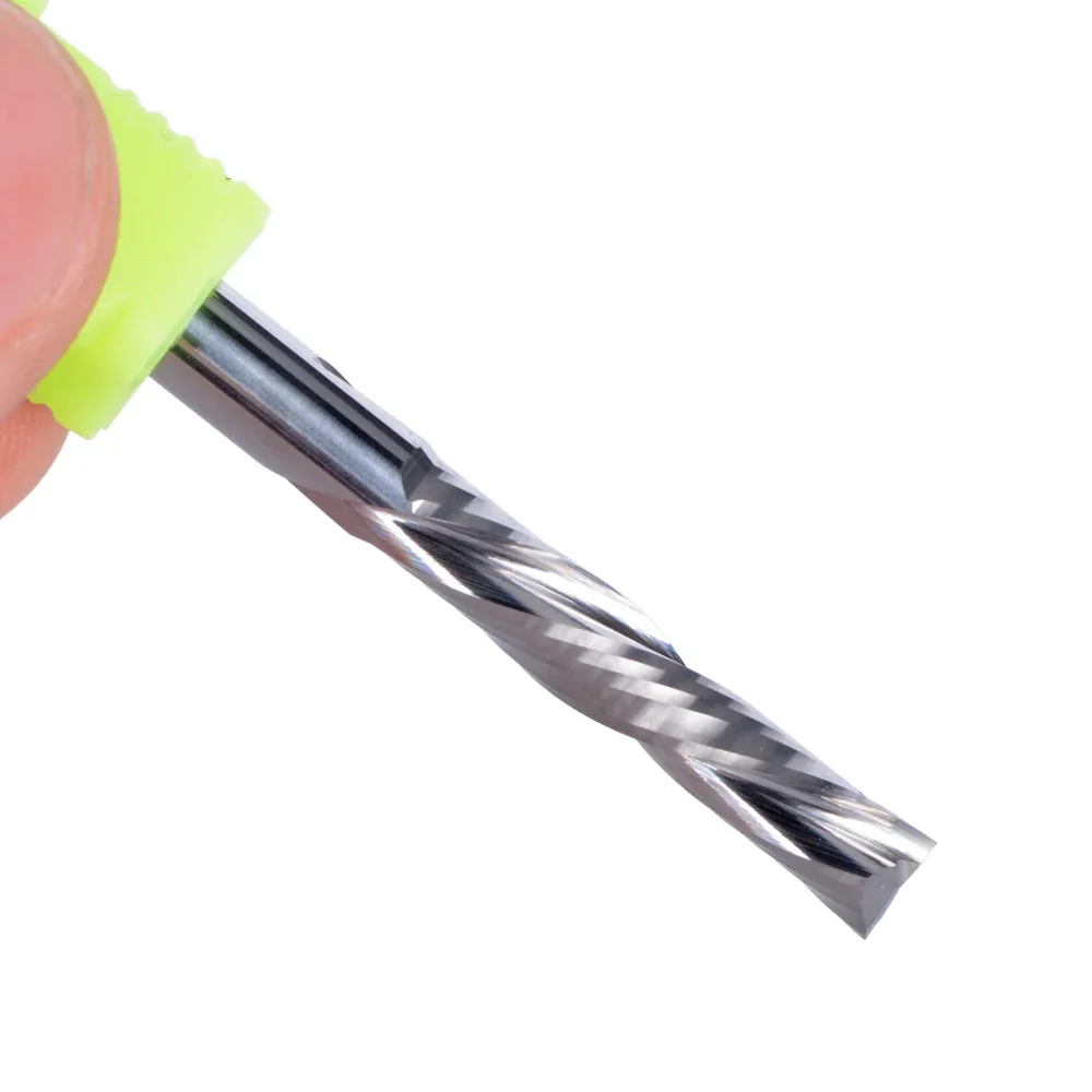 10pcs 3.175/4/5/6mm 3A TOP Quality left handed 2 spiral flute bits, Down Cut carbide endmill, Left-Handed spiral cutter