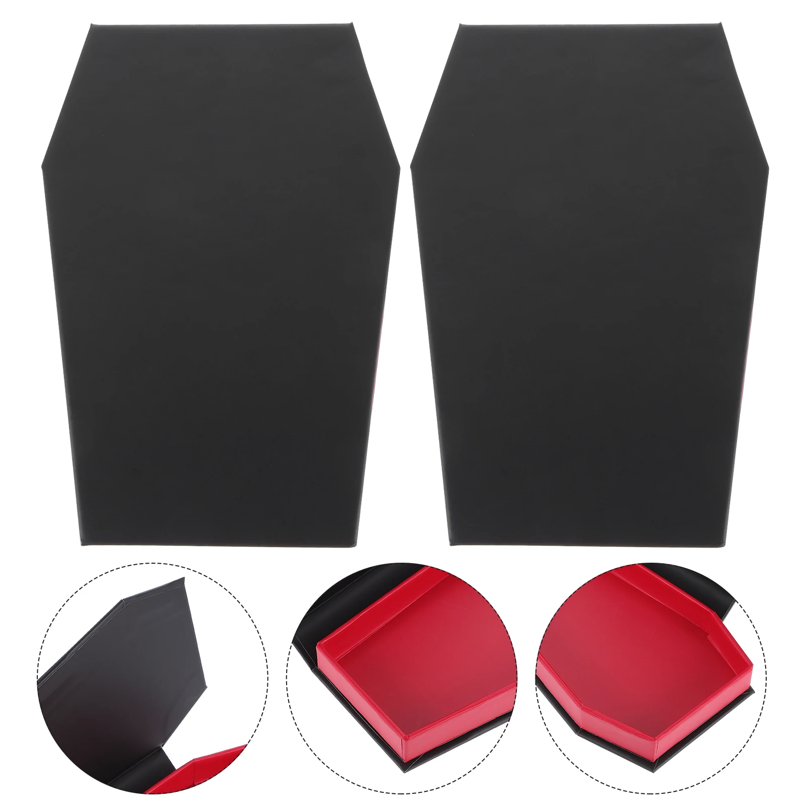 

2pcs Halloween Candy Storage Box Coffin Shape Jewelry Gift Boxes Prank Ornament Case for Halloween Festival