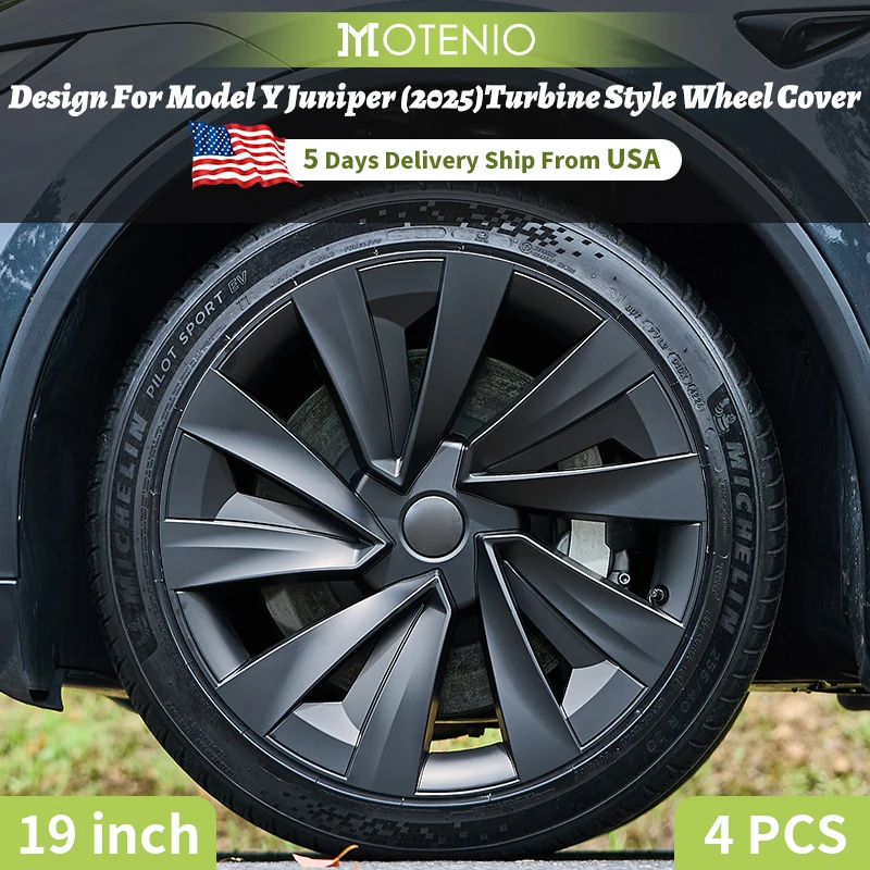 4PCS 19inch Wheel Cap for Model Y Juniper 2025 -2026 Turbine Car Performance Cap Automobile Wheel Cap Design for Tesla