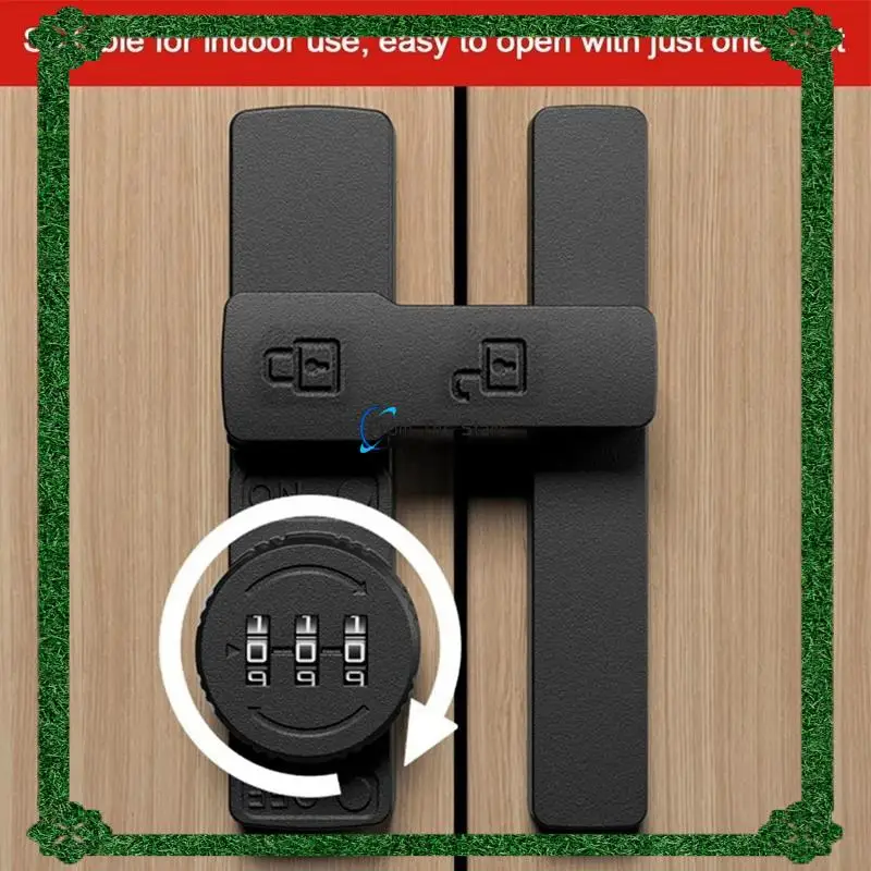 180 Degrees Sliding Door Lock Interior Door Bolt Free-Punch Anti-Theft Door Lock Bolt A