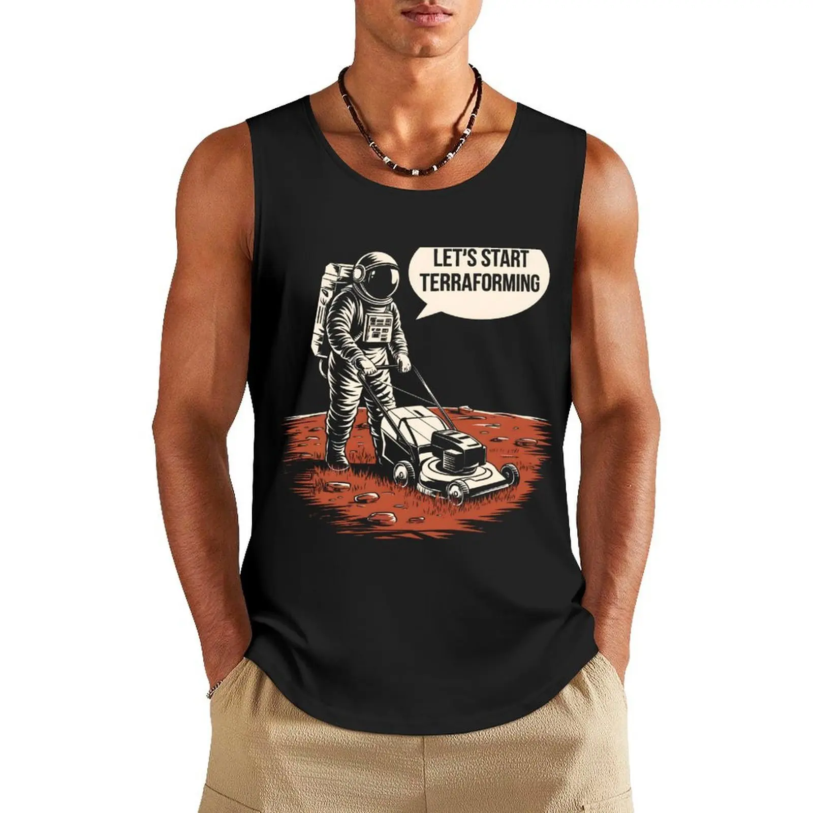 

Let's start terraforming Tank Top Men's t-shirt quick-drying t-shirt summer 2025 Man clothes for gym