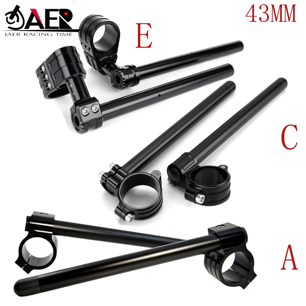 43mm Motorcycle CNC Billet Aluminum Adjustable Clip-On Handlebar Fit most of sport bike with 43mm fork clip motor