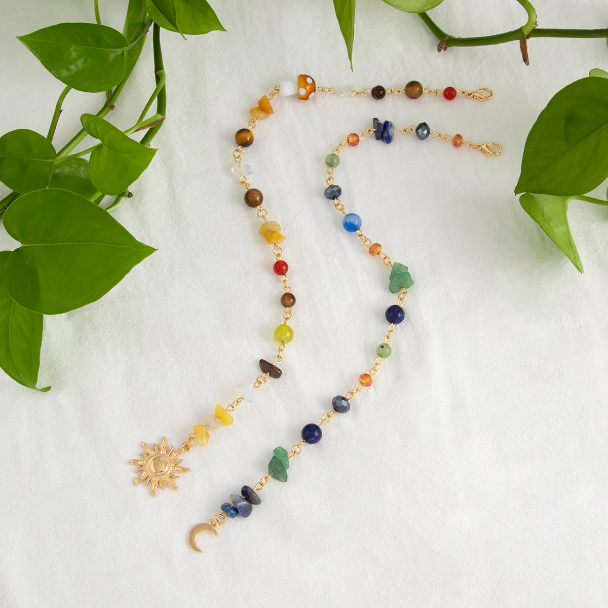 Salircon 2Pcs/Set Trendy Design Long Tassel Chain Headdress Hair Accessories Exquisite Sun Moon Pendant Hairwear Women Jewelry