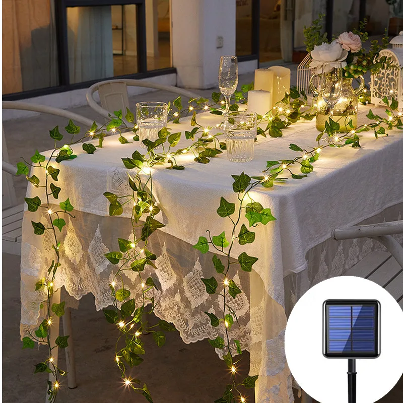

Solar Led Lights Outdoor 5M/10M Maple Leaf Fairy Lights Garland String Lights Waterproof Outdoor for Wedding Party Garden Decor
