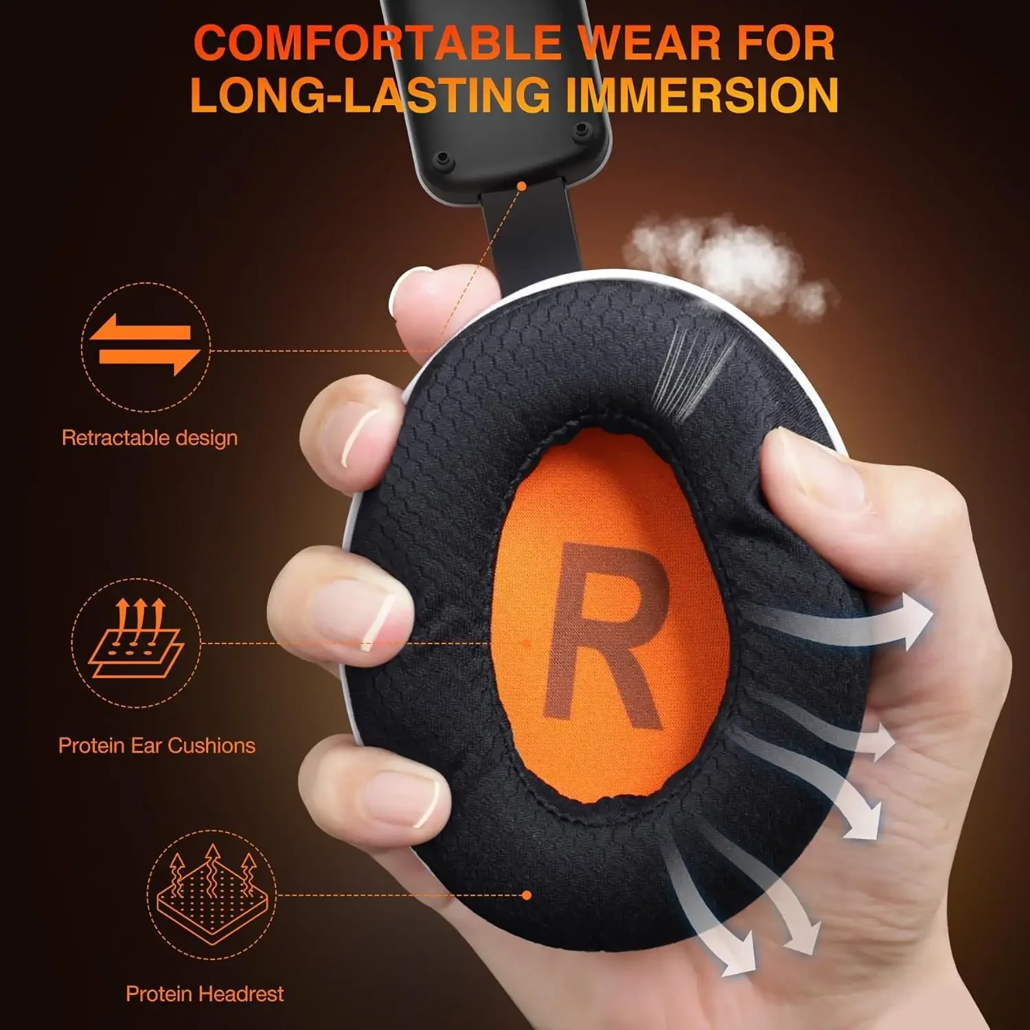 2.4GHz Wireless Gaming Headset for PS5, PS4, PC, Phone, 2.4G 3.5mm Wired Bluetooth Headphone with Noise-canceling Mic
