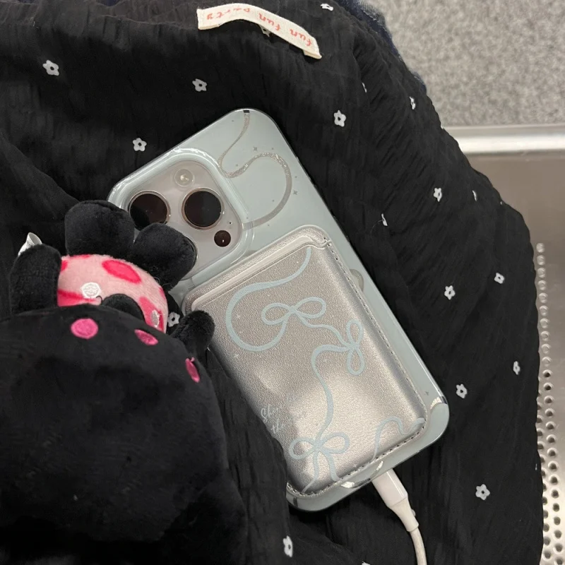 

Ribbon bow Apple phone case compatibleiPhone16/15PRONiche Card Holder14/13Cartoon Anti-drop