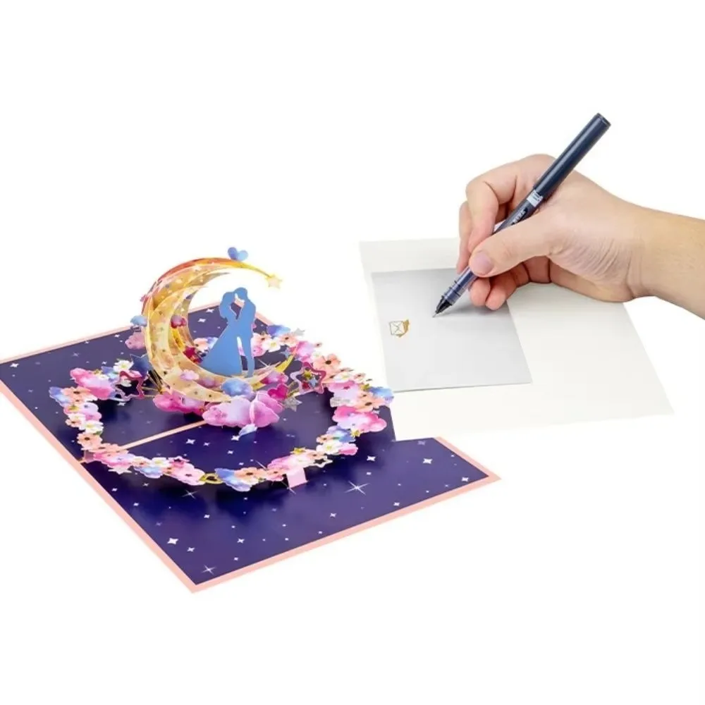 

Romantic 3D Heart Tree Greeting Card Elegant Paper Sculpture Stereo Love Postcard Blessing with Envelope Wedding Blessing Card