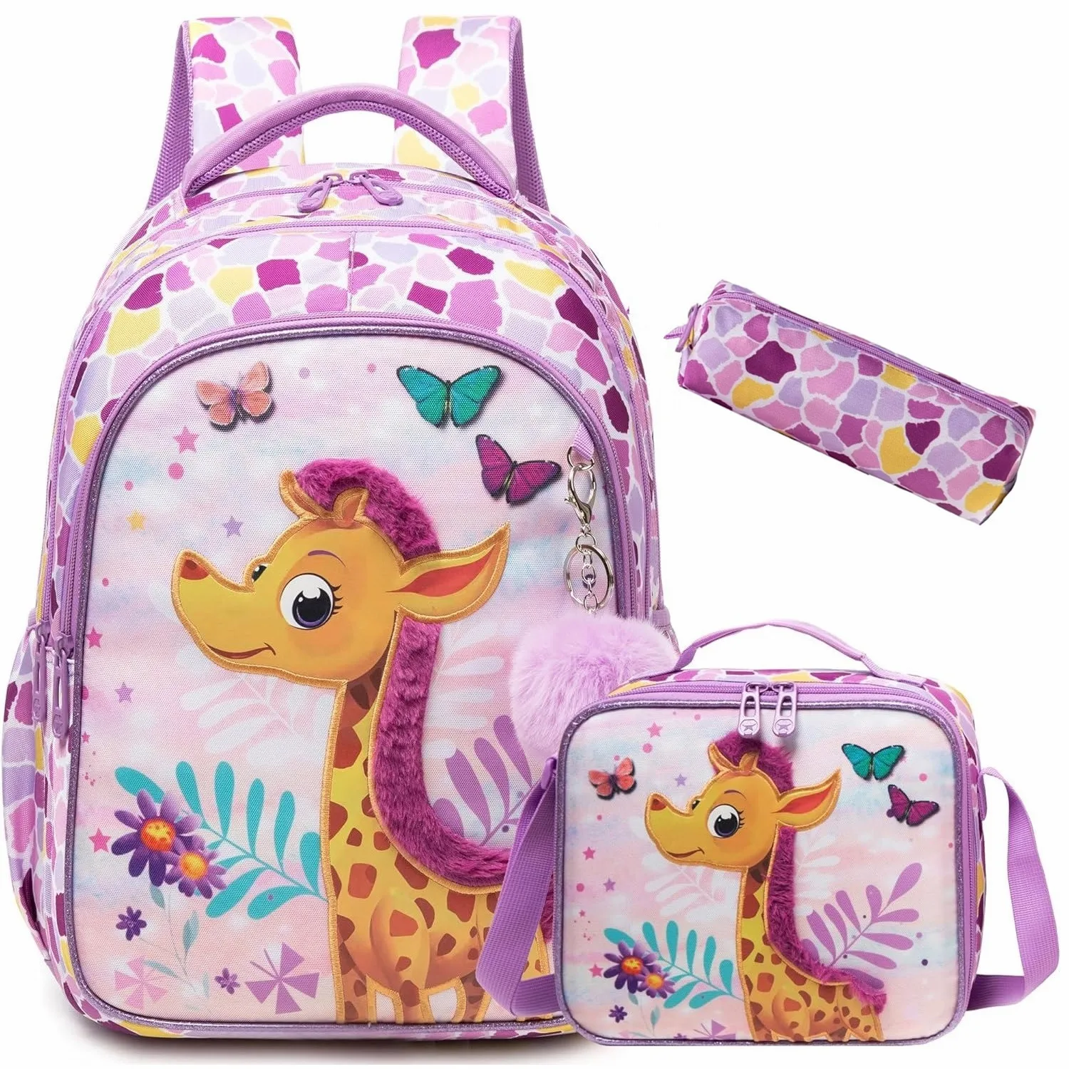 

3 in 1 Backpacks for Kids Girls Cute School Bag with Lunch Box Primary Child School Backpacks Back To School Gift Girls Bag