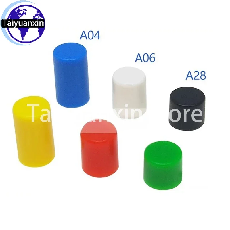 1000PCS Button Cap A04 A06 A28 Button Circular Suitable for 5.8x5.8 7x7 8x8 8.5x8.5mm Self-Locking Switch Cap 6x5mm 6x7mm 6x10mm