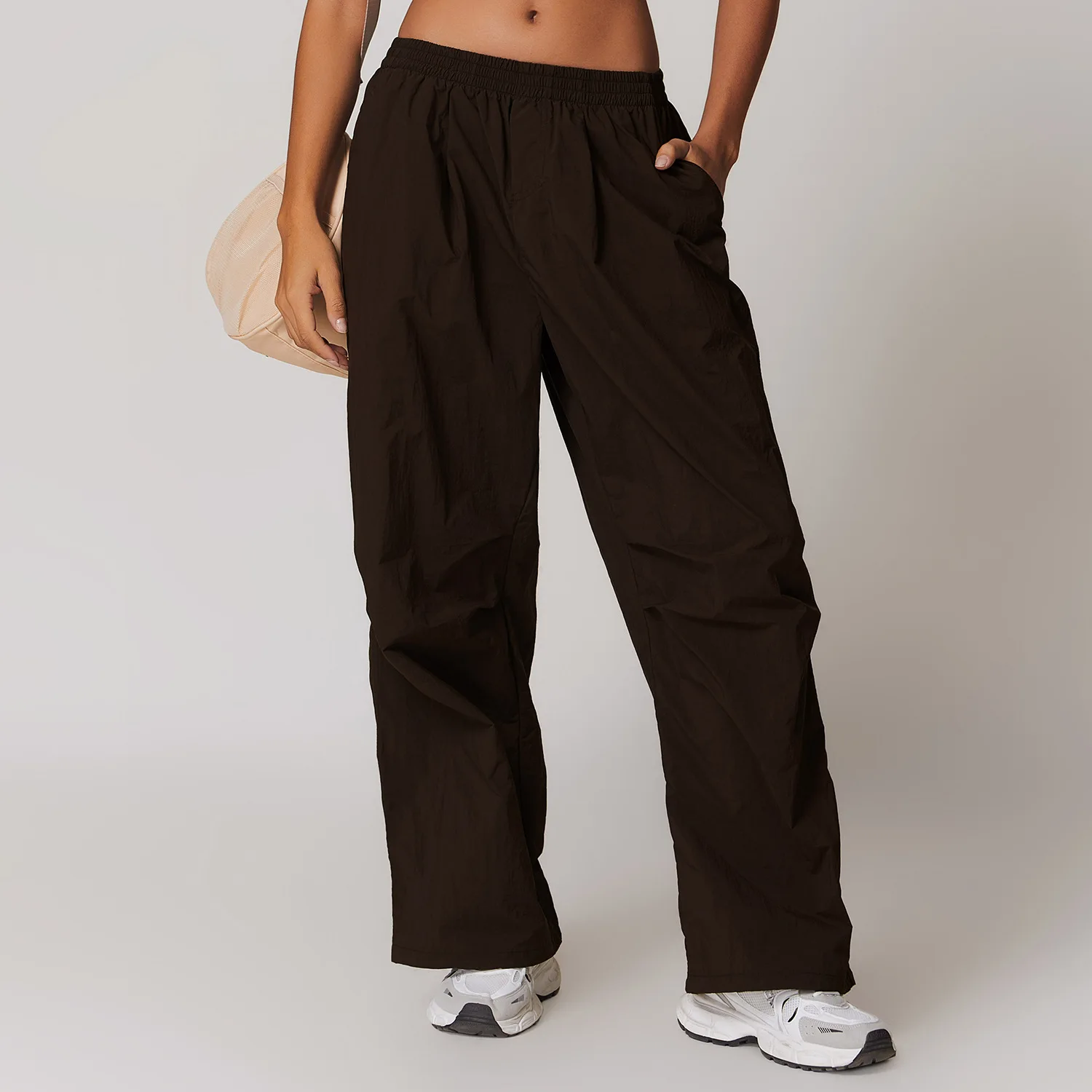 New Breathable Work Pants With Drawstring Design for Women's Feet Sports Pants With Multiple Pockets Running and Fitness Pants