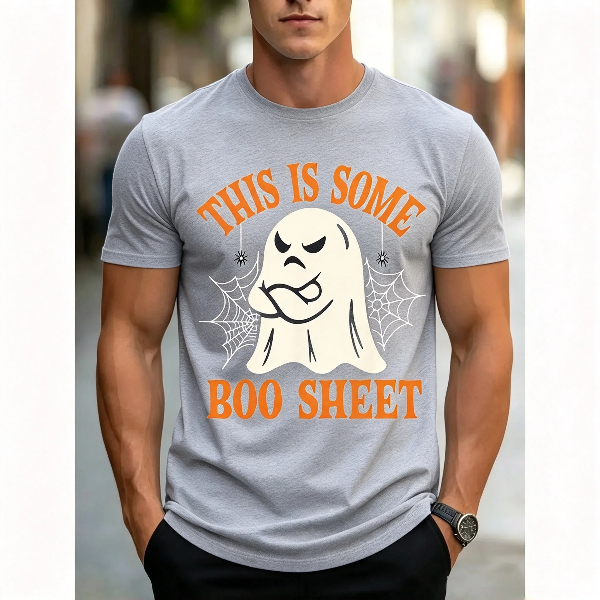 2026 Halloween Ghost Boo Sheet Graphic T Shirt Kids Adults Casual Short Sleeve Tee Spooky Spider Web Crew Neck Tshirt